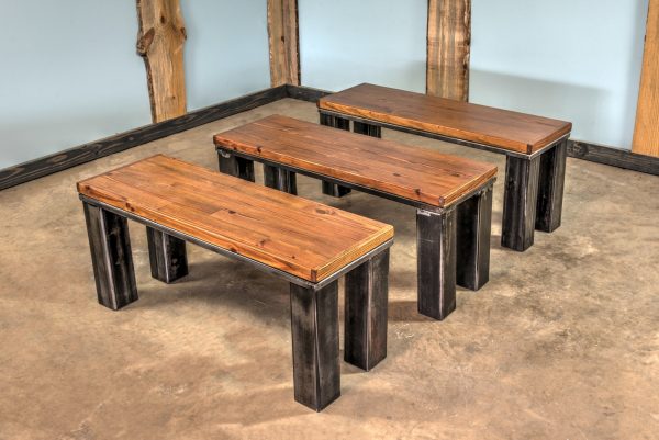Farm Style Bench Steel Legs - Image 4