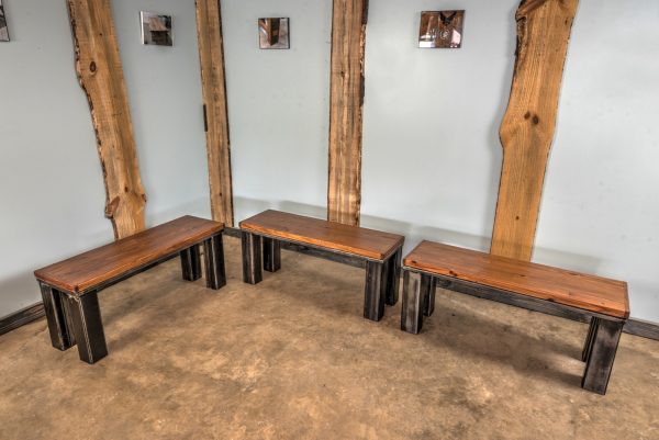 Farm Style Bench Steel Legs - Image 3