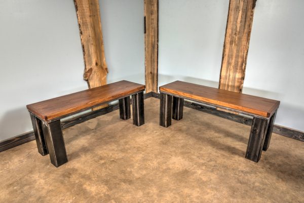 Farm Style Bench Steel Legs - Image 2