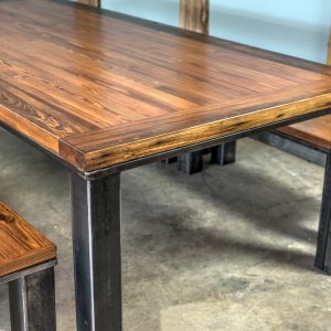Farm Table Steel Base with Benches